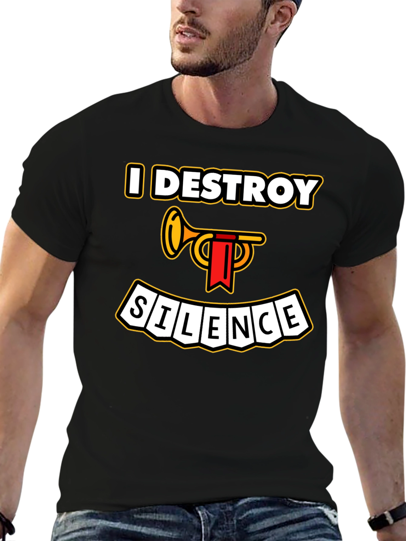 I Destroy Silence Trumpet T-Shirt