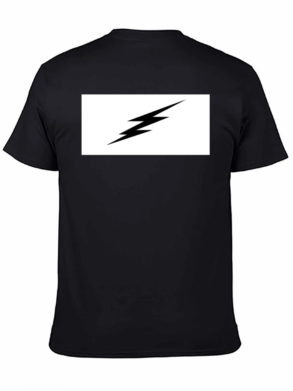 Lightning Bolt Graphic Tee - Black Cotton T-Shirt