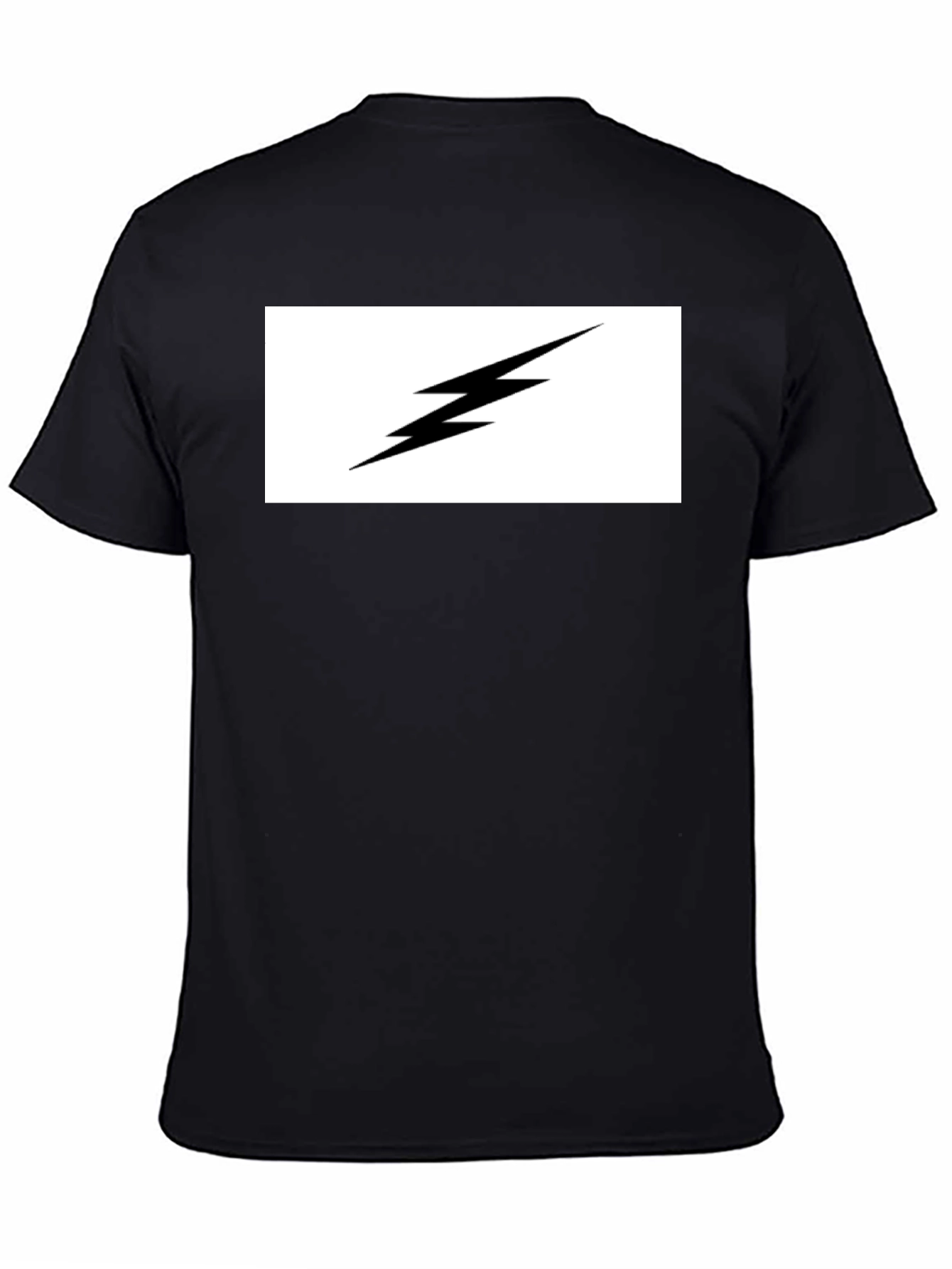 Lightning Bolt Graphic Tee - Black Cotton T-Shirt