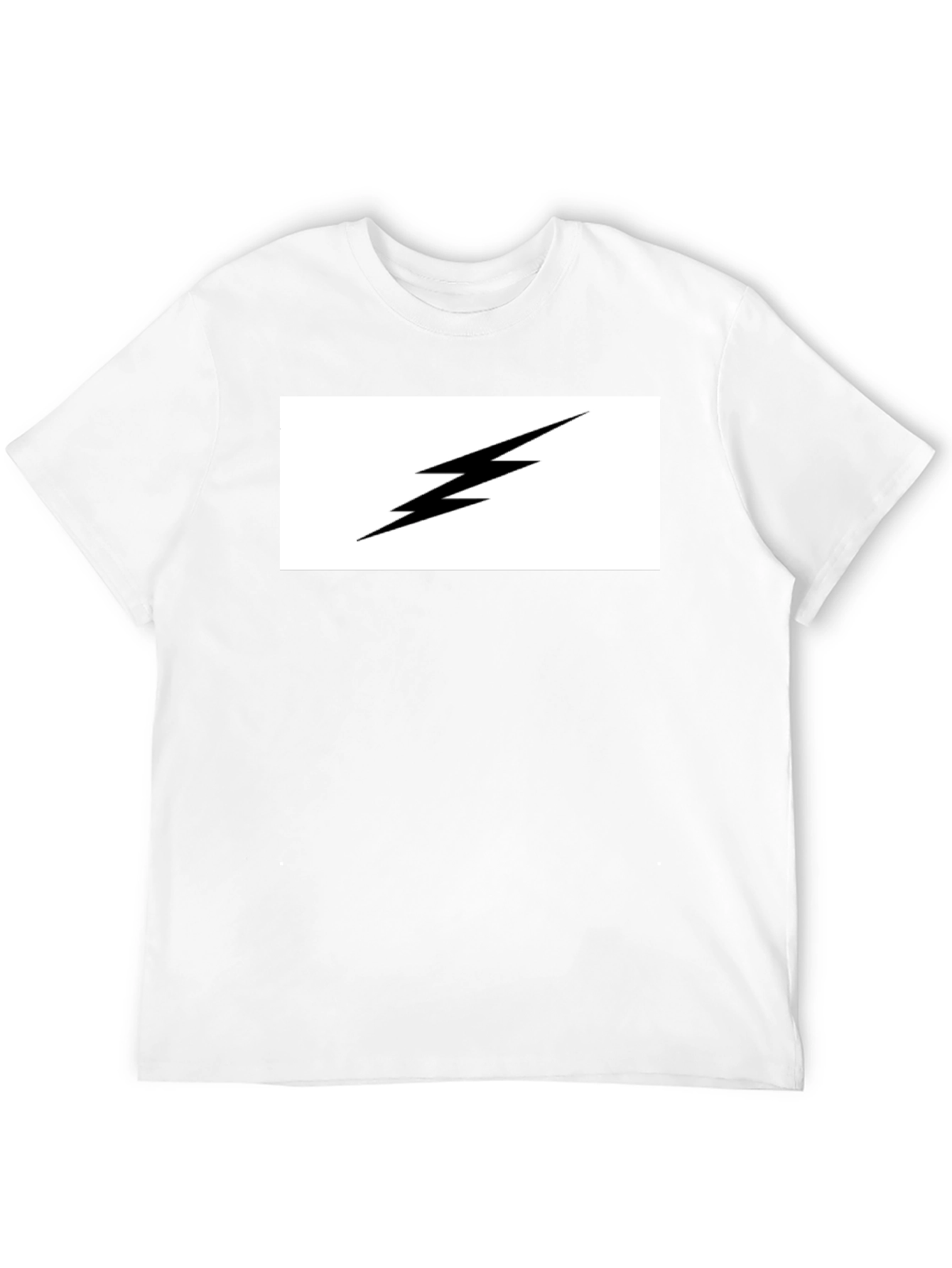 Lightning Bolt Graphic Tee - Black Cotton T-Shirt