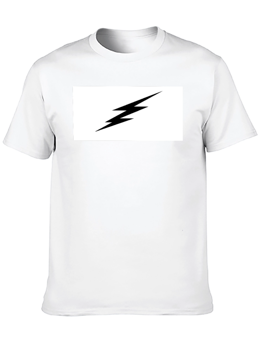 Lightning Bolt Graphic Tee - Black Cotton T-Shirt