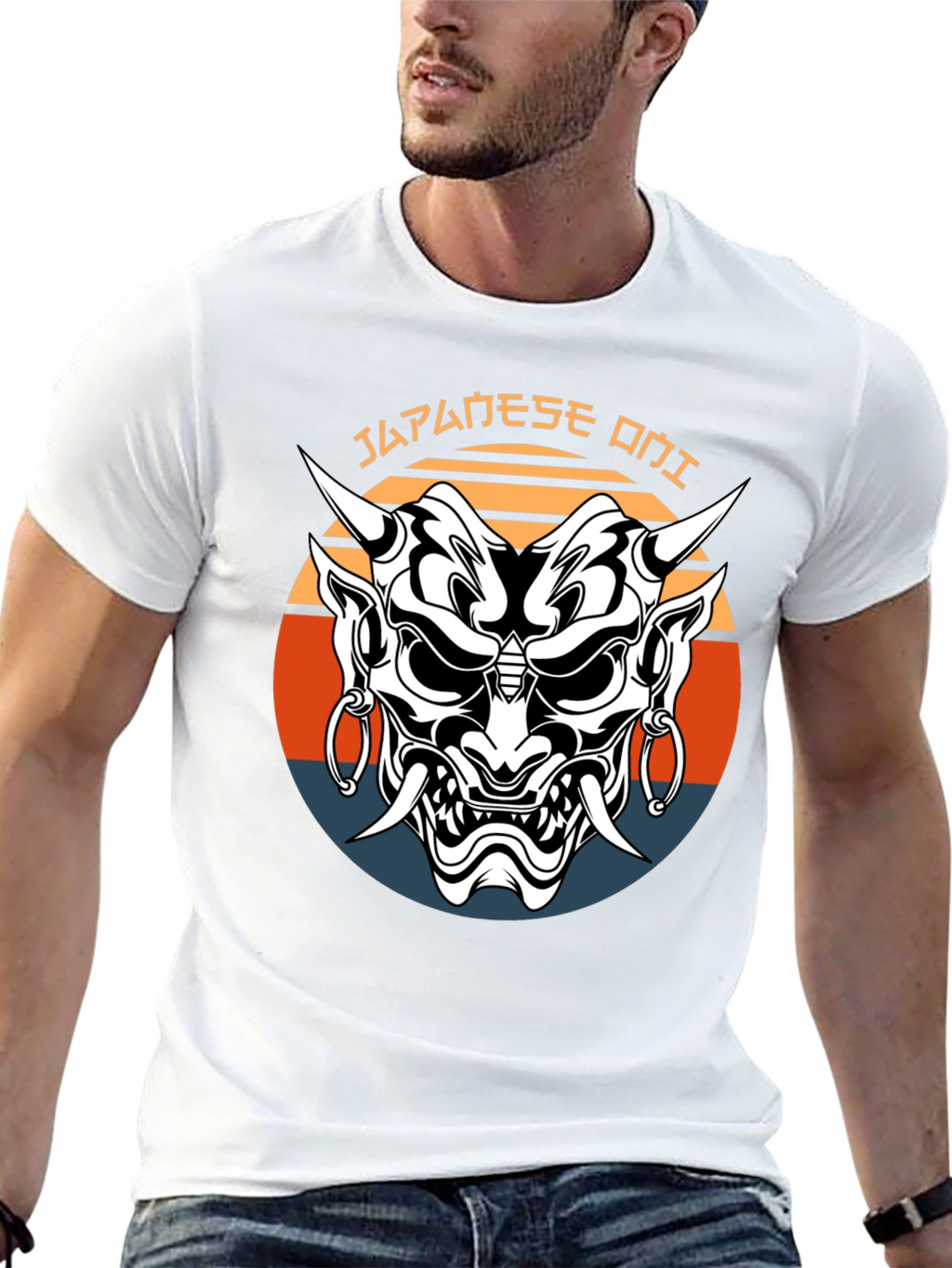 Japanese Oni Mask Graphic Tee