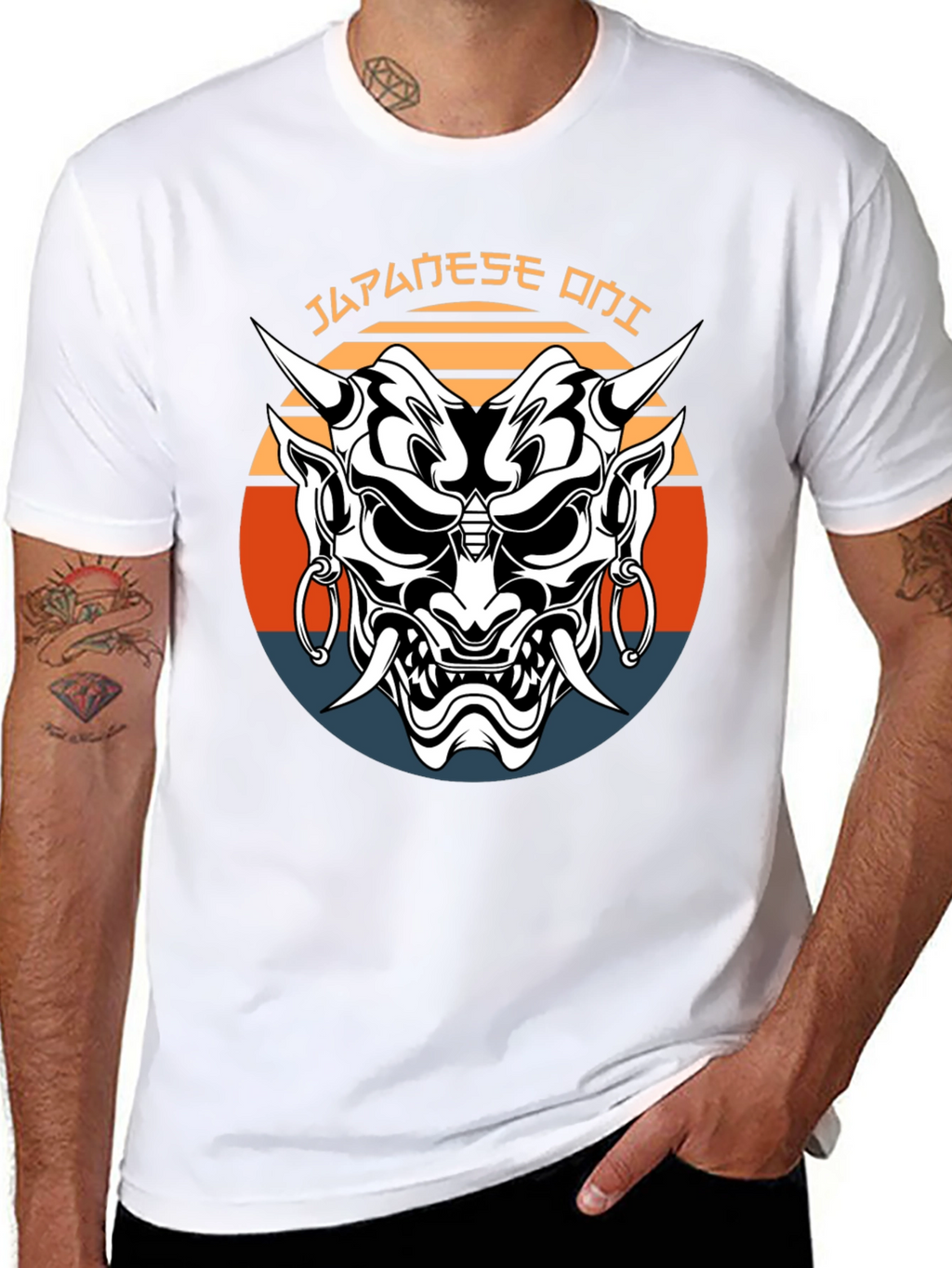 Japanese Oni Mask Graphic Tee
