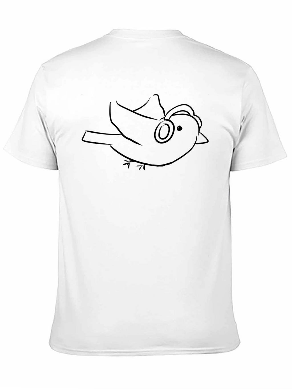 Bird with Headphones Graphic Tee - Black