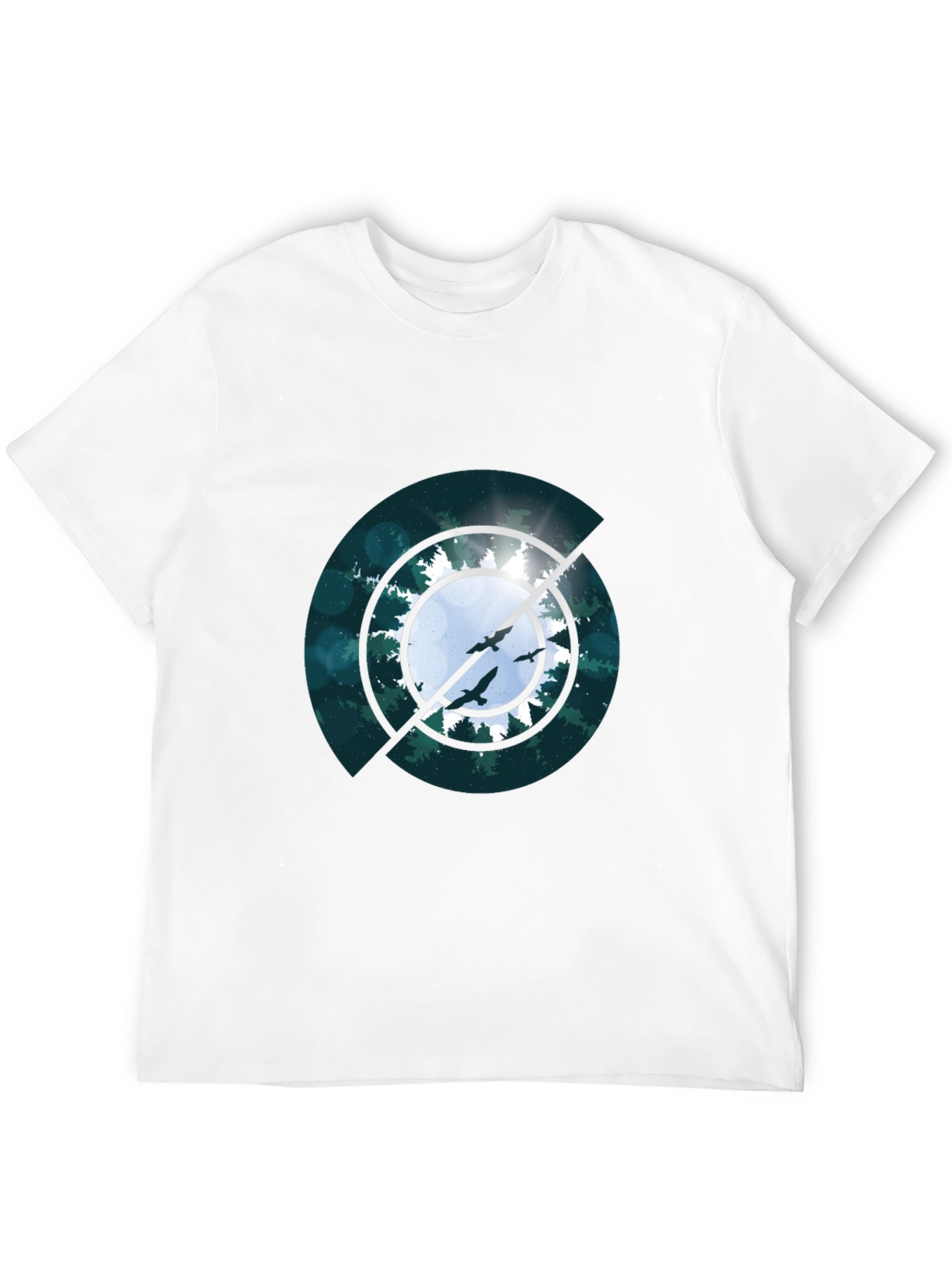 Nature Circle Graphic Black T-Shirt