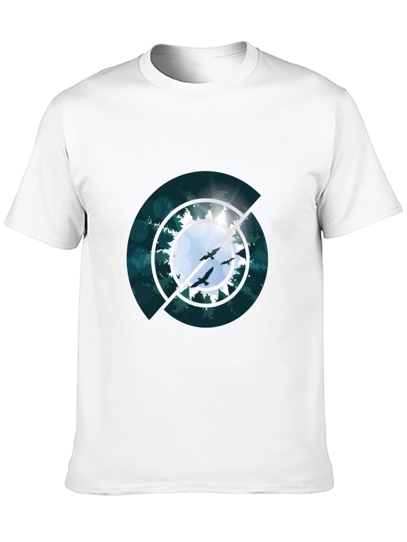 Nature Circle Graphic Black T-Shirt