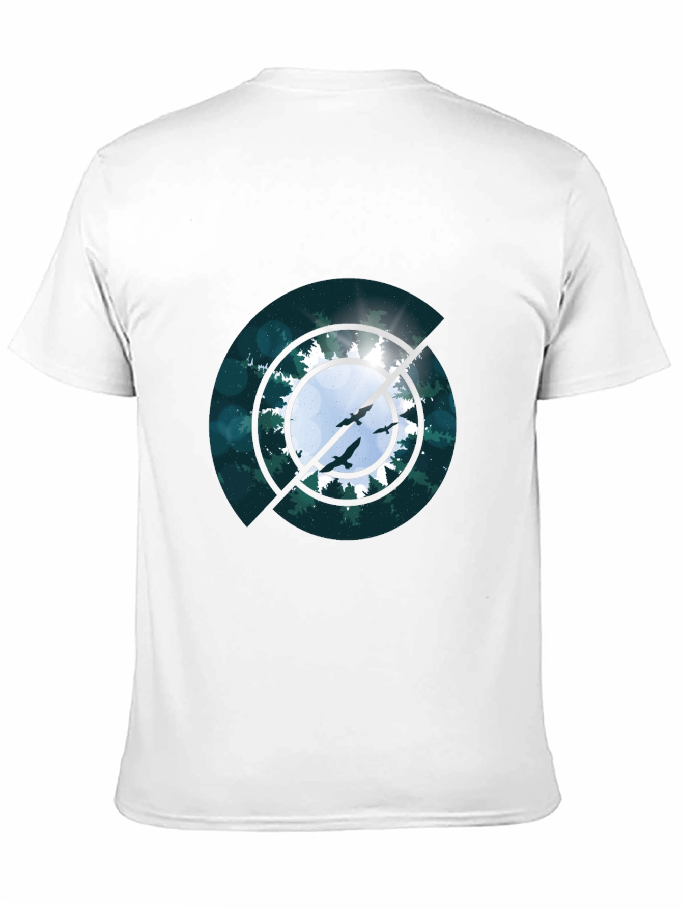 Nature Circle Graphic Black T-Shirt