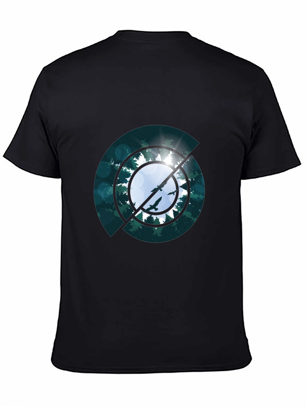 Nature Circle Graphic Black T-Shirt