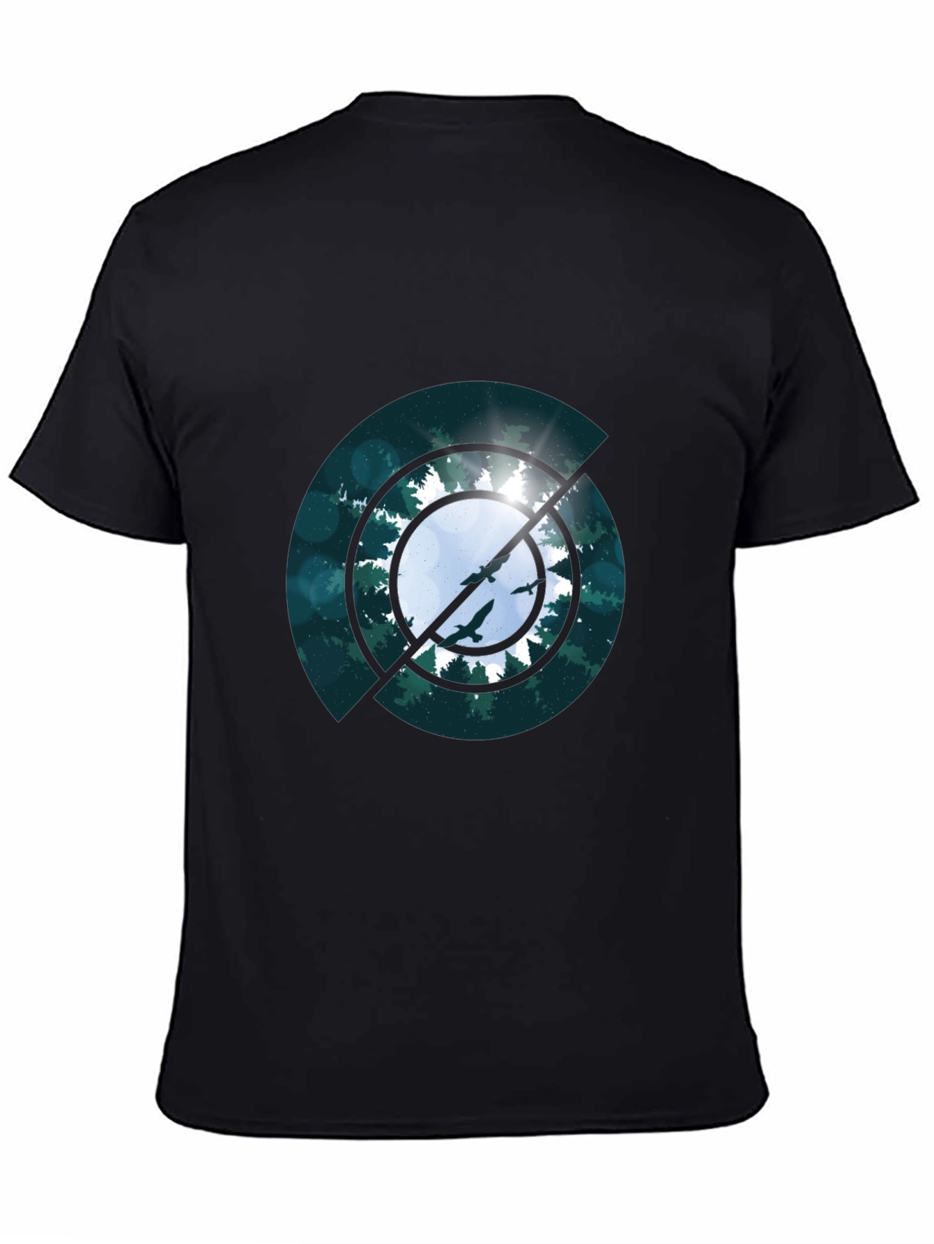 Nature Circle Graphic Black T-Shirt
