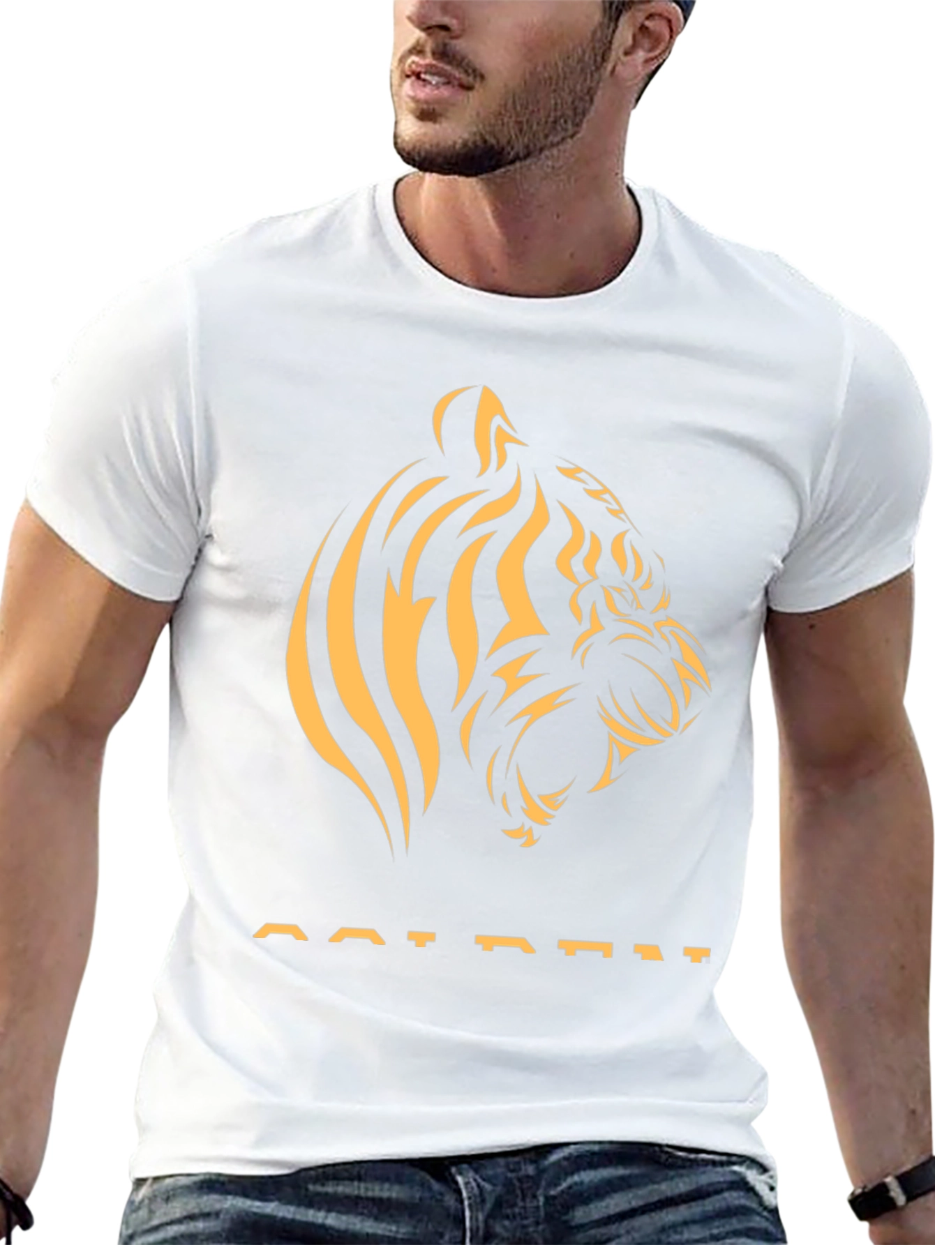 Golden Tiger Graphic Tee - Stylish Black T-Shirt