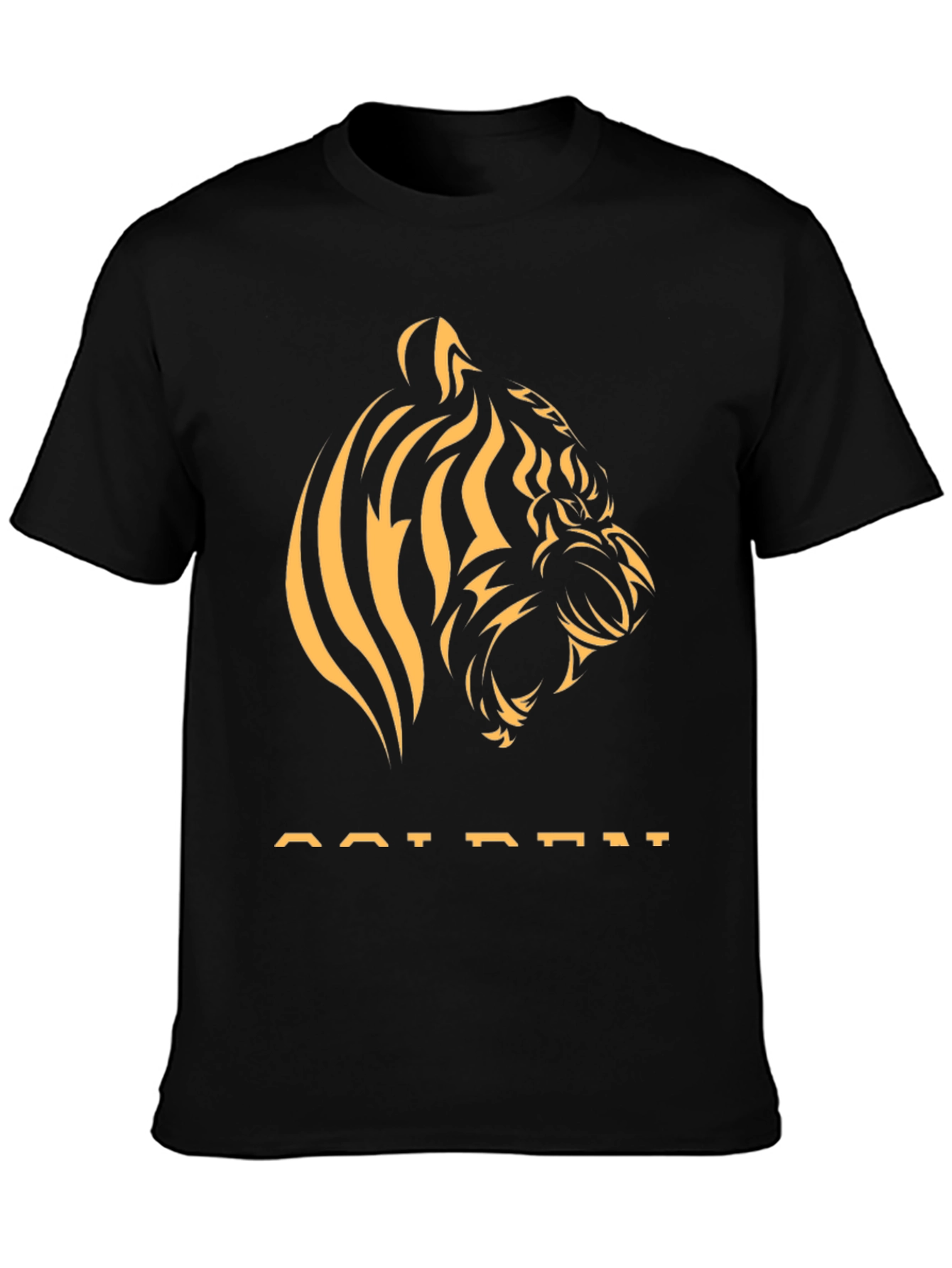 Golden Tiger Graphic Tee - Stylish Black T-Shirt