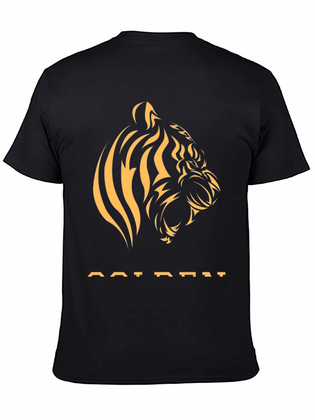 Golden Tiger Graphic Tee - Stylish Black T-Shirt
