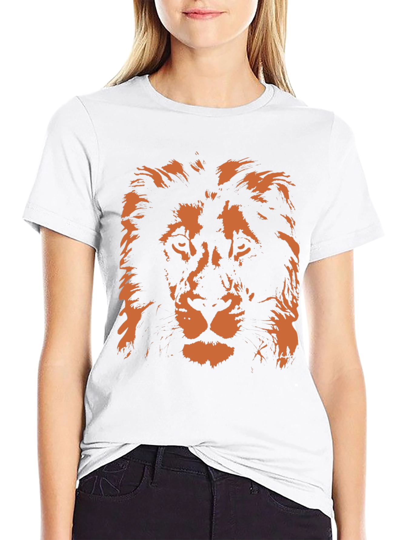 Lion Graphic Print Mens Black T-Shirt