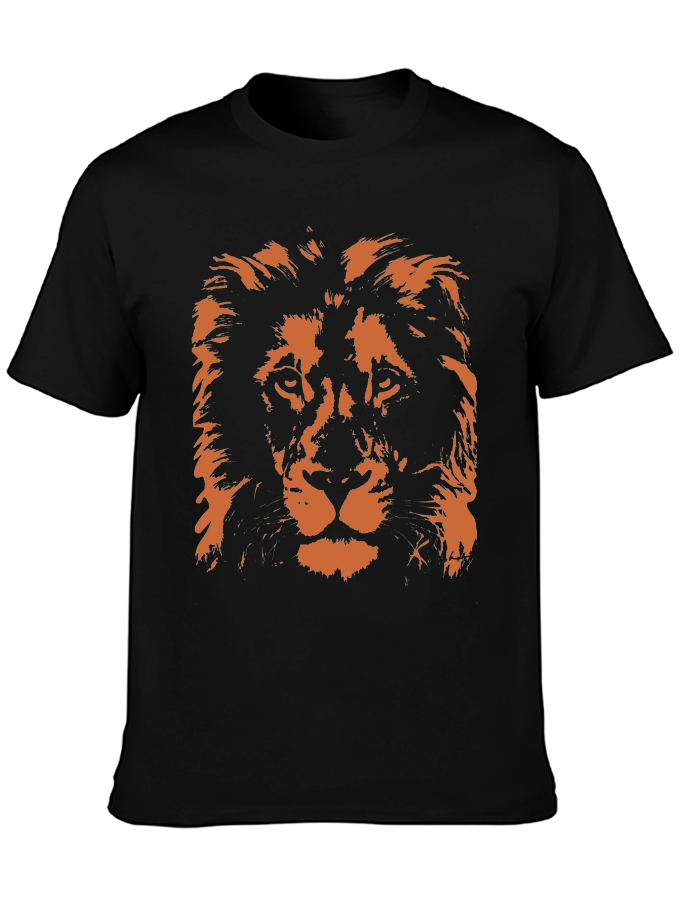 Lion Graphic Print Mens Black T-Shirt