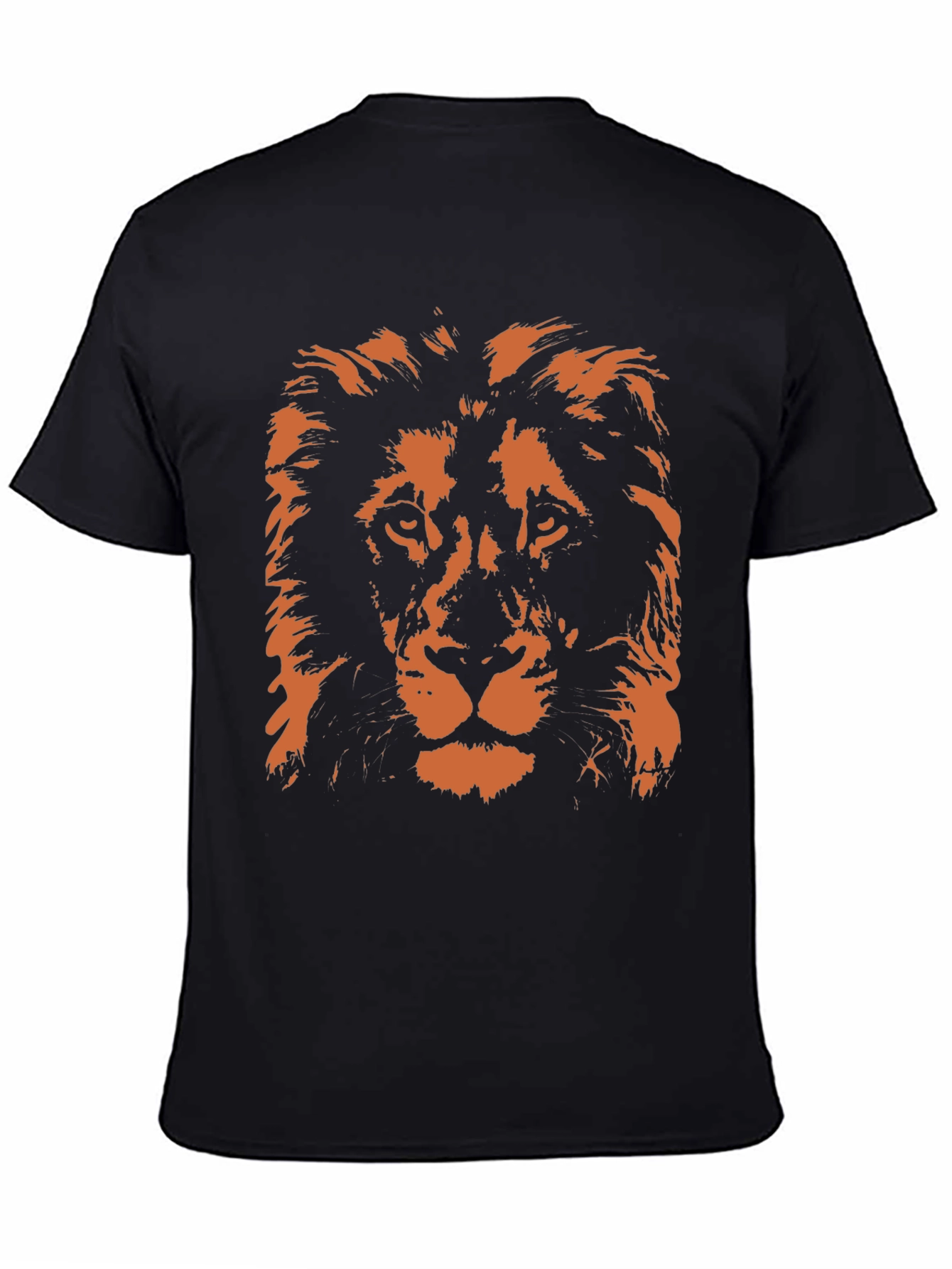 Lion Graphic Print Mens Black T-Shirt
