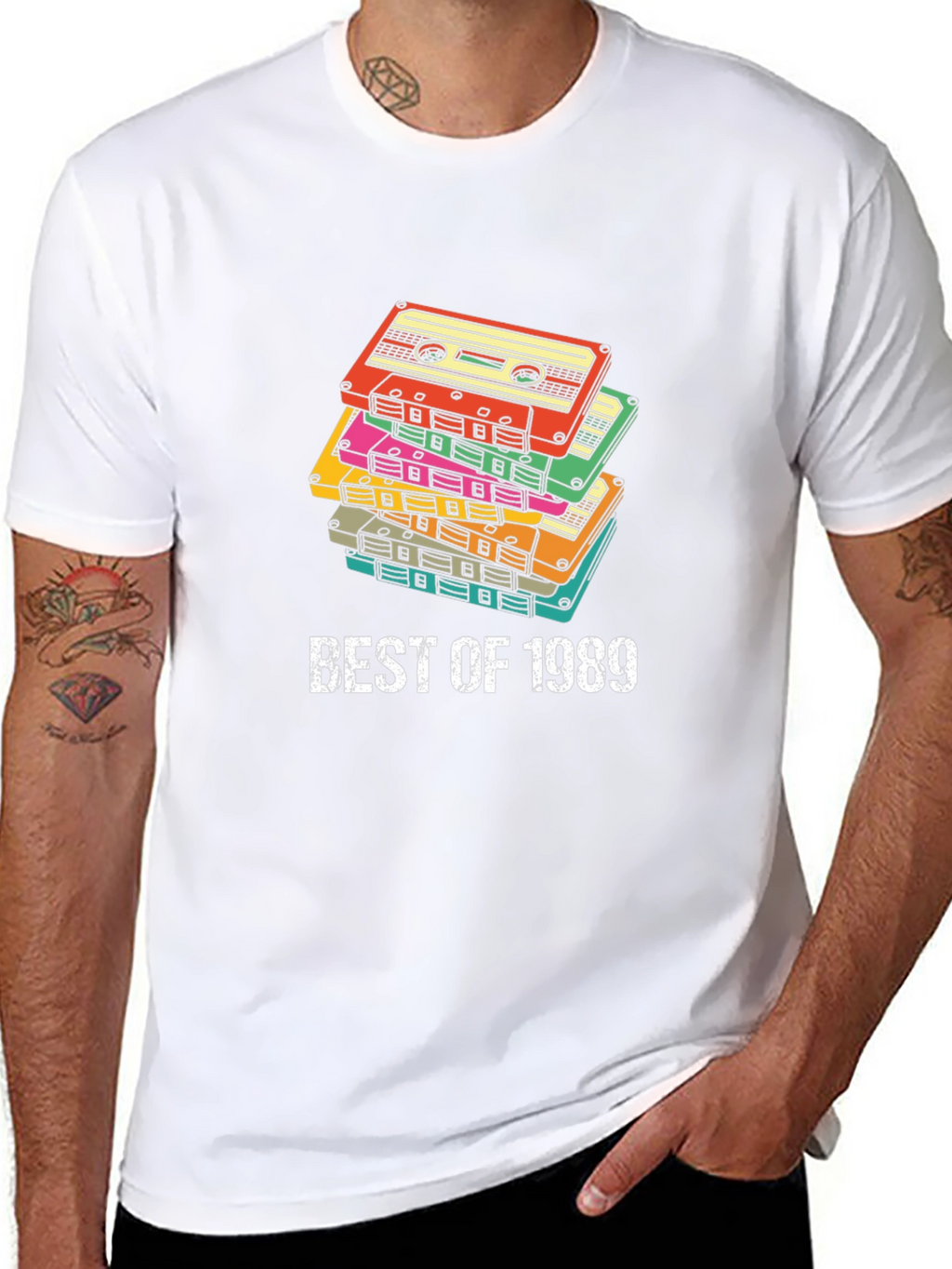 Best of 1989 Cassette Tape Stack Graphic Tee