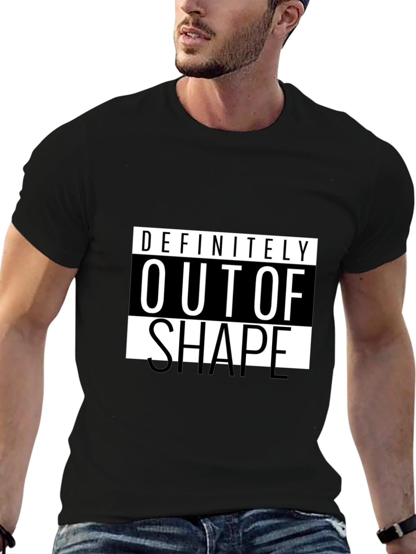 Definitely Out of Shape Black T-Shirt