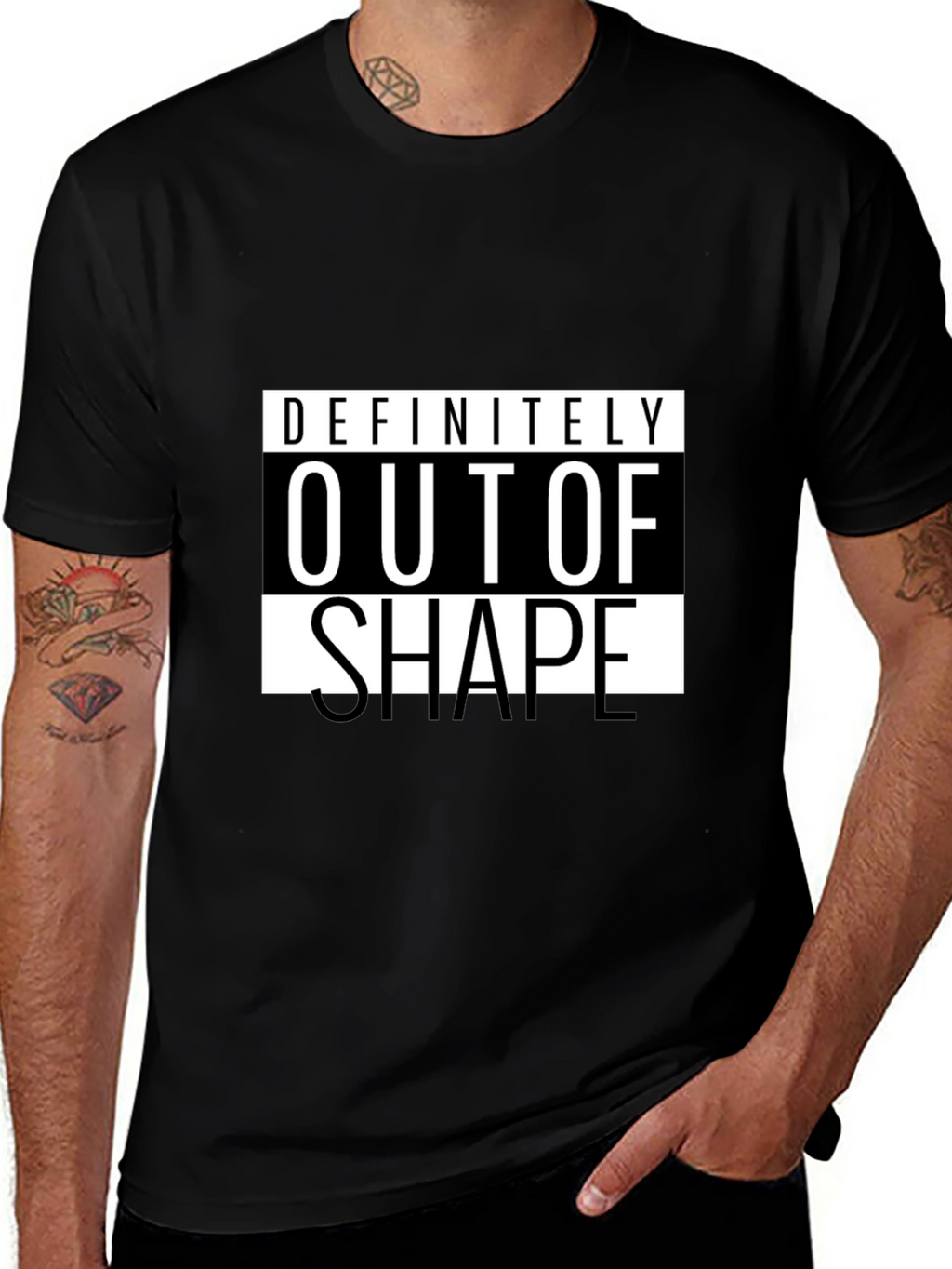 Definitely Out of Shape Black T-Shirt