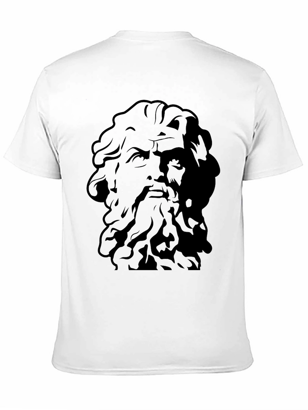 Greek God Graphic Tee - Black Cotton T-Shirt
