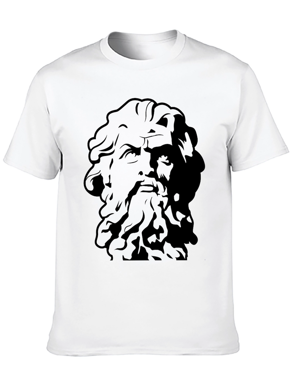 Greek God Graphic Tee - Black Cotton T-Shirt
