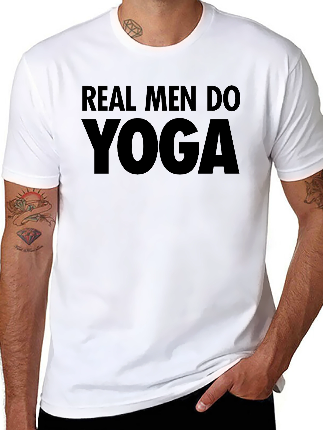 Real Men Do Yoga Black T-Shirt
