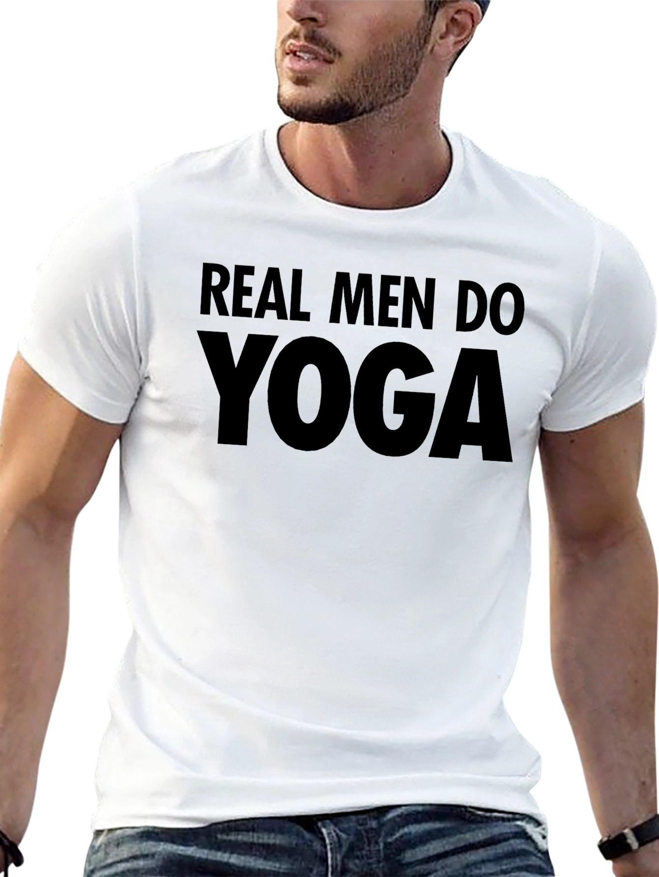 Real Men Do Yoga Black T-Shirt