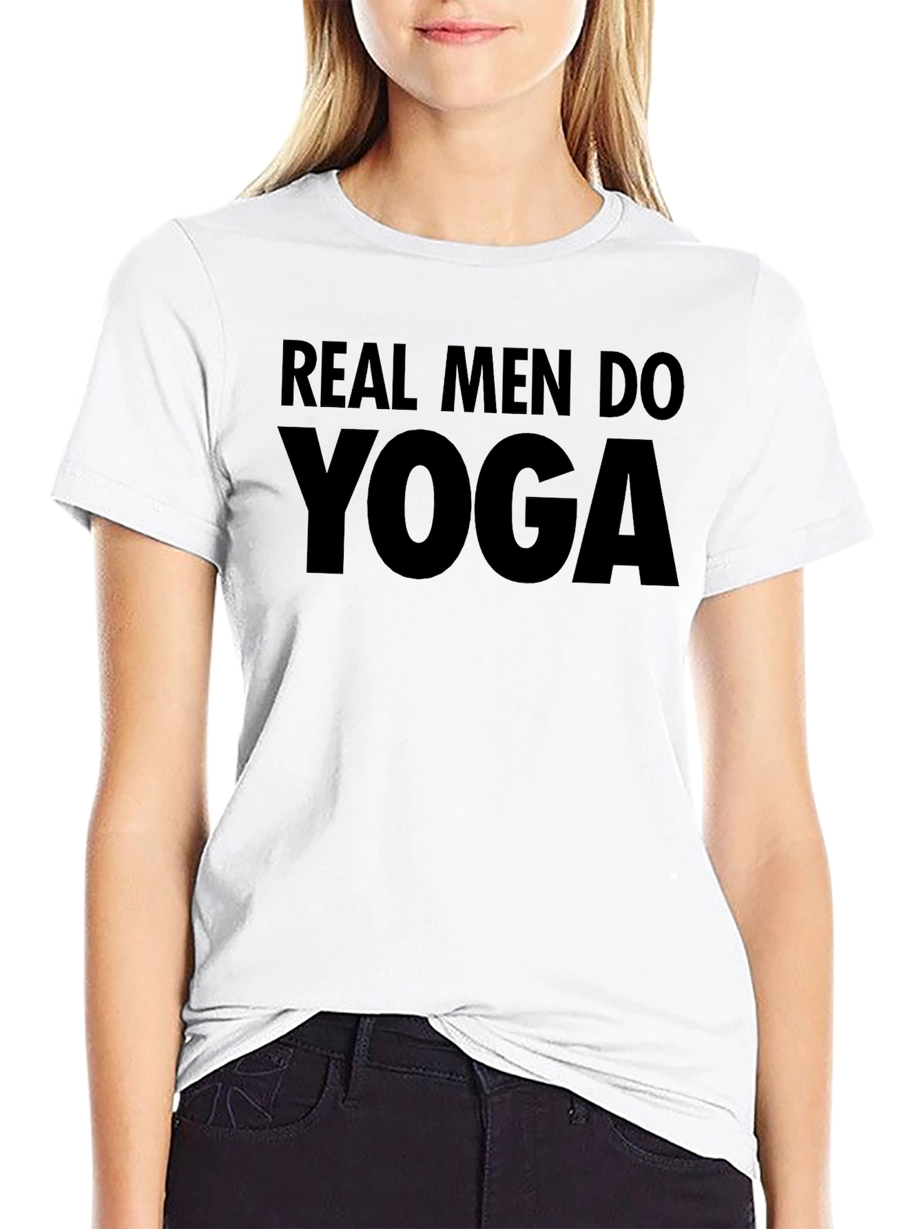 Real Men Do Yoga Black T-Shirt
