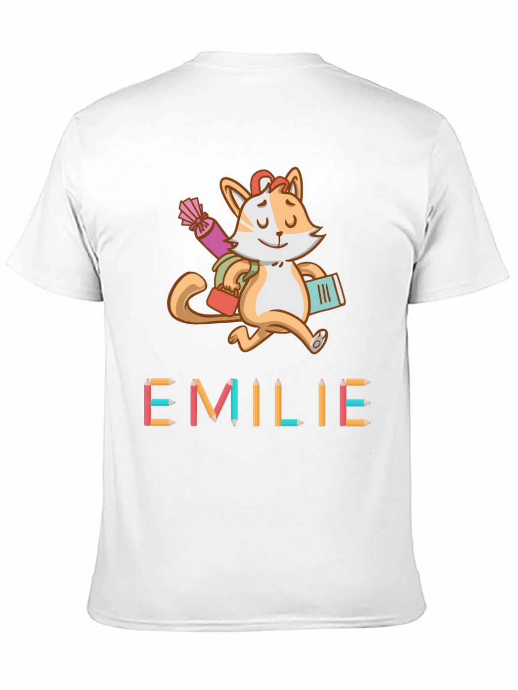 Emilie Cat Back-to-School Kids T-Shirt