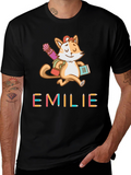 Emilie Cat Back-to-School Kids T-Shirt