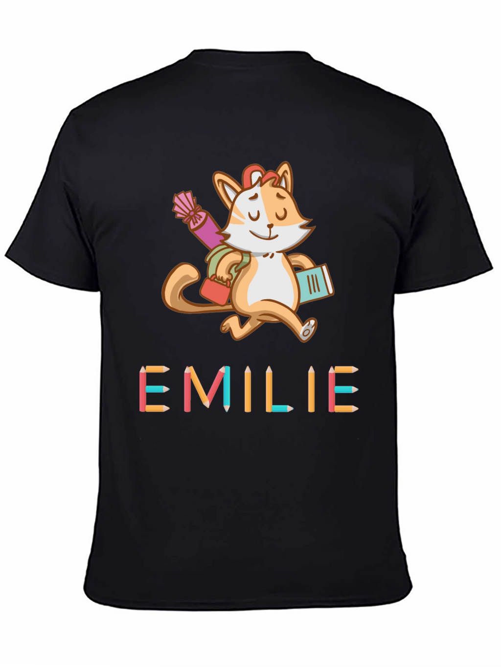 Emilie Cat Back-to-School Kids T-Shirt