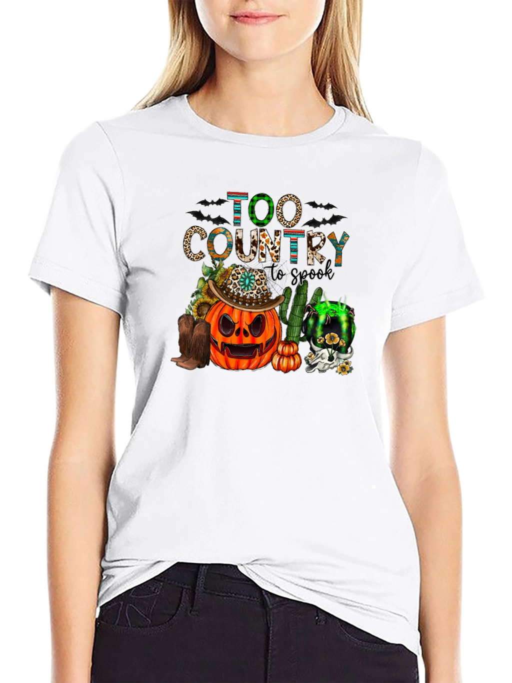 Too Country to Spook Halloween T-Shirt