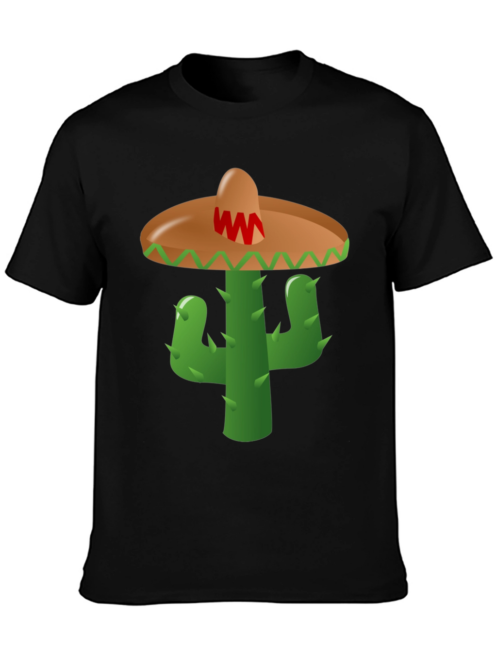 Cactus Sombrero Graphic Tee - Black Cotton Blend