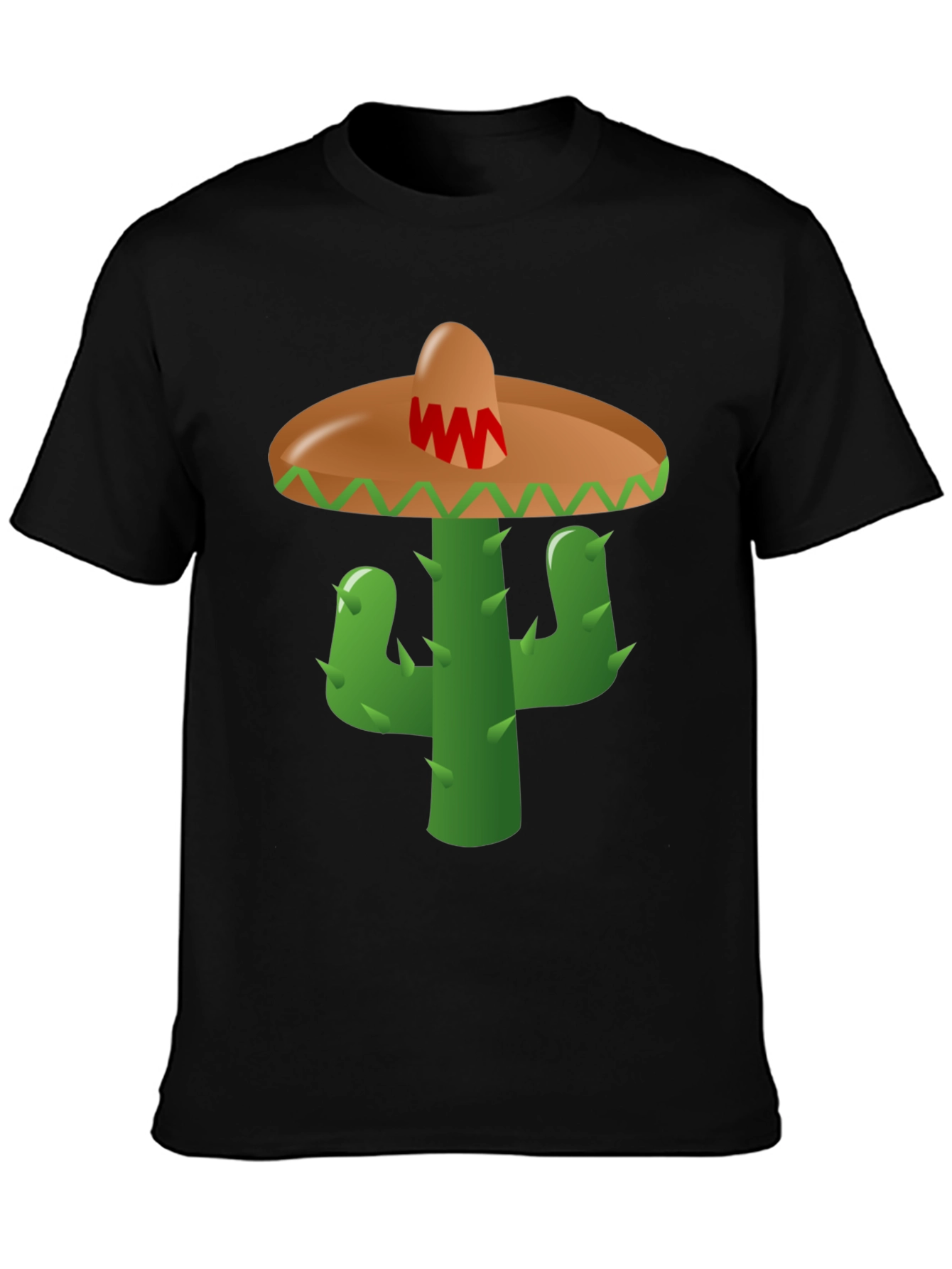 Cactus Sombrero Graphic Tee - Black Cotton Blend