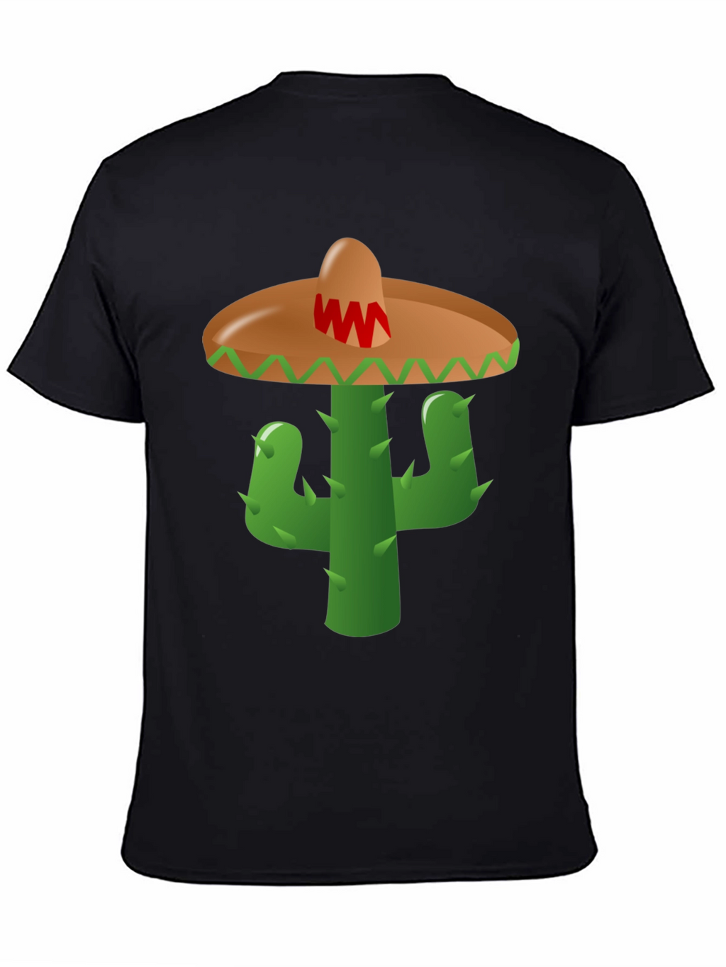 Cactus Sombrero Graphic Tee - Black Cotton Blend