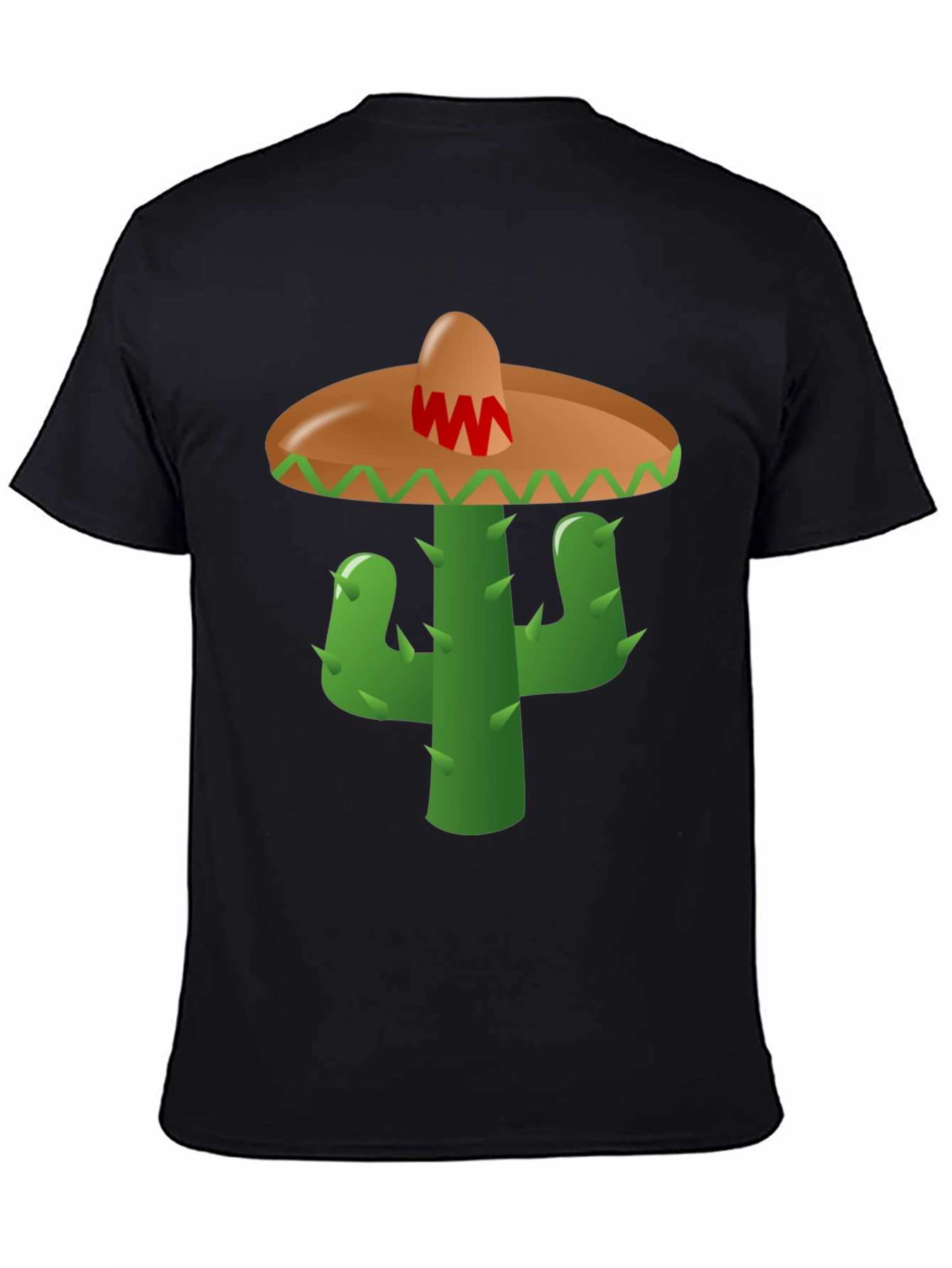 Cactus Sombrero Graphic Tee - Black Cotton Blend