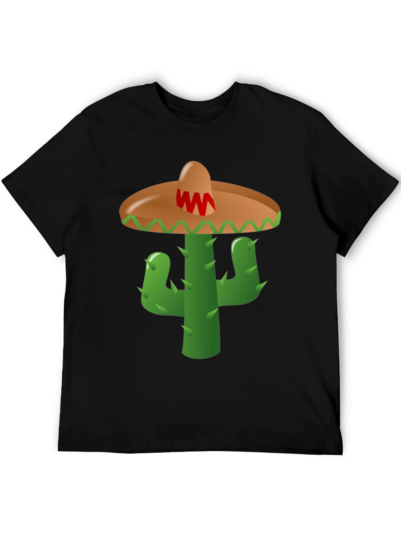 Cactus Sombrero Graphic Tee - Black Cotton Blend