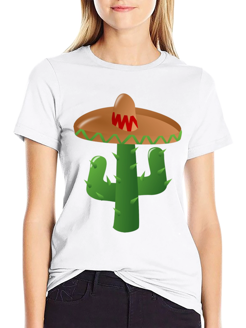 Cactus Sombrero Graphic Tee - Black Cotton Blend