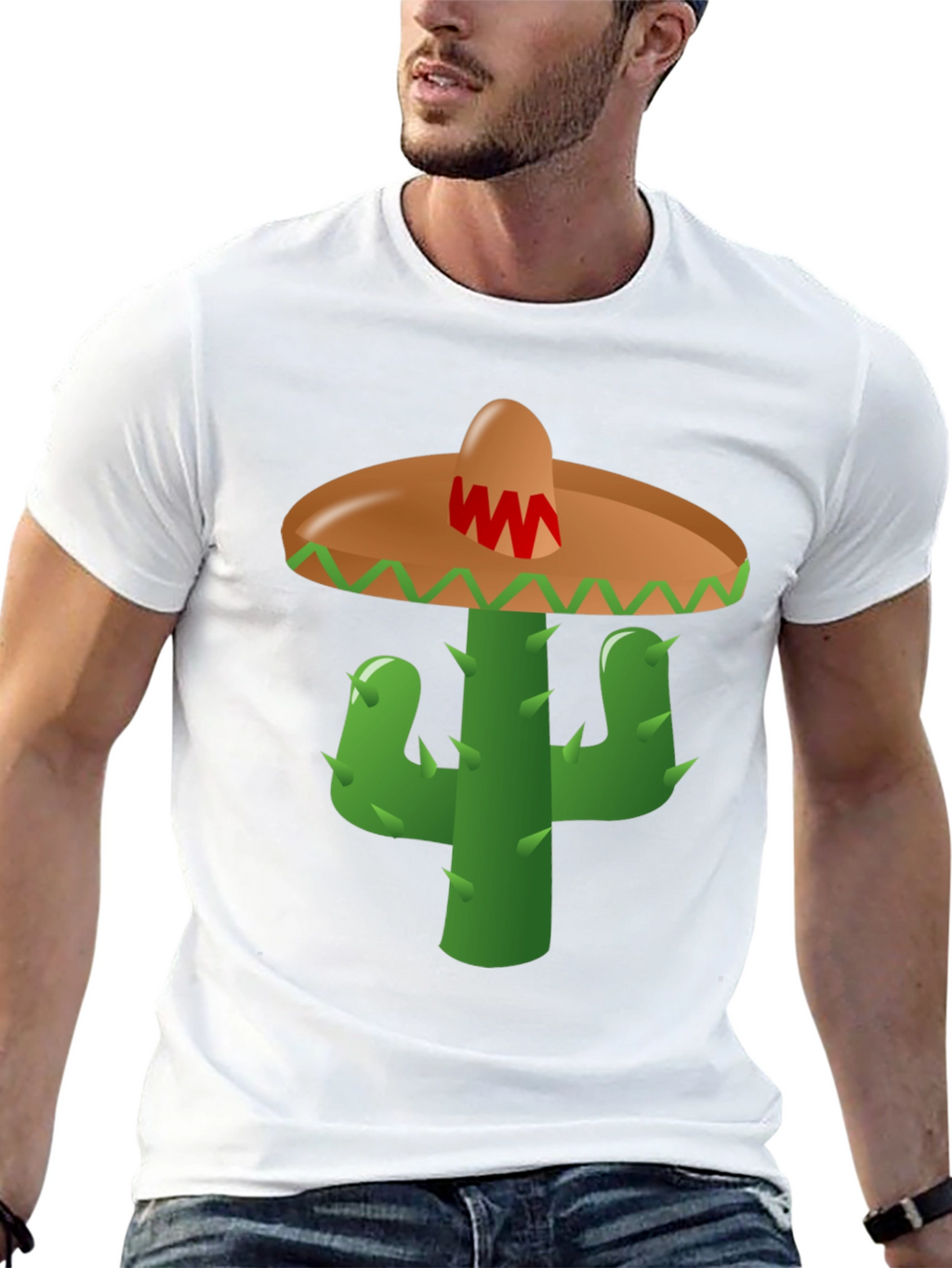 Cactus Sombrero Graphic Tee - Black Cotton Blend