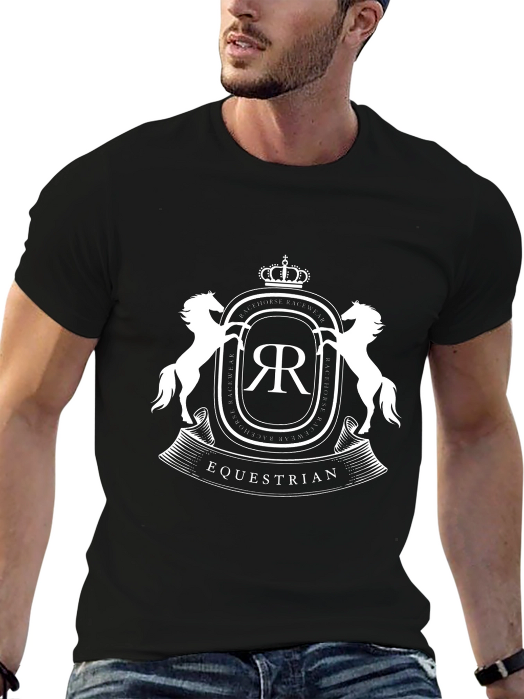 Equestrian Emblem Black T-Shirt