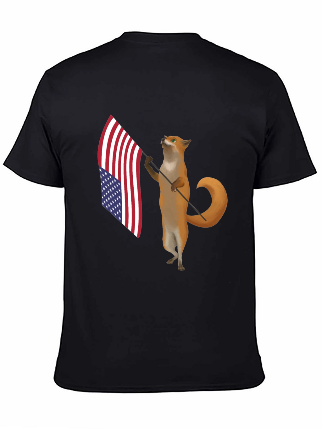 Patriotic Fox T-Shirt - American Flag Design