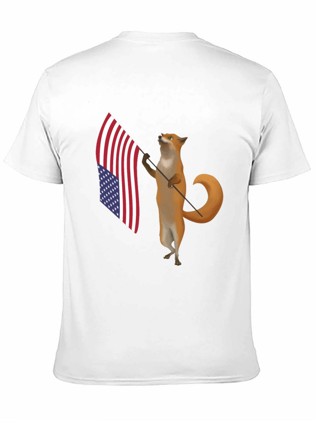 Patriotic Fox T-Shirt - American Flag Design