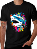 Shark Splash Graphic Tee - Bold & Unique Design