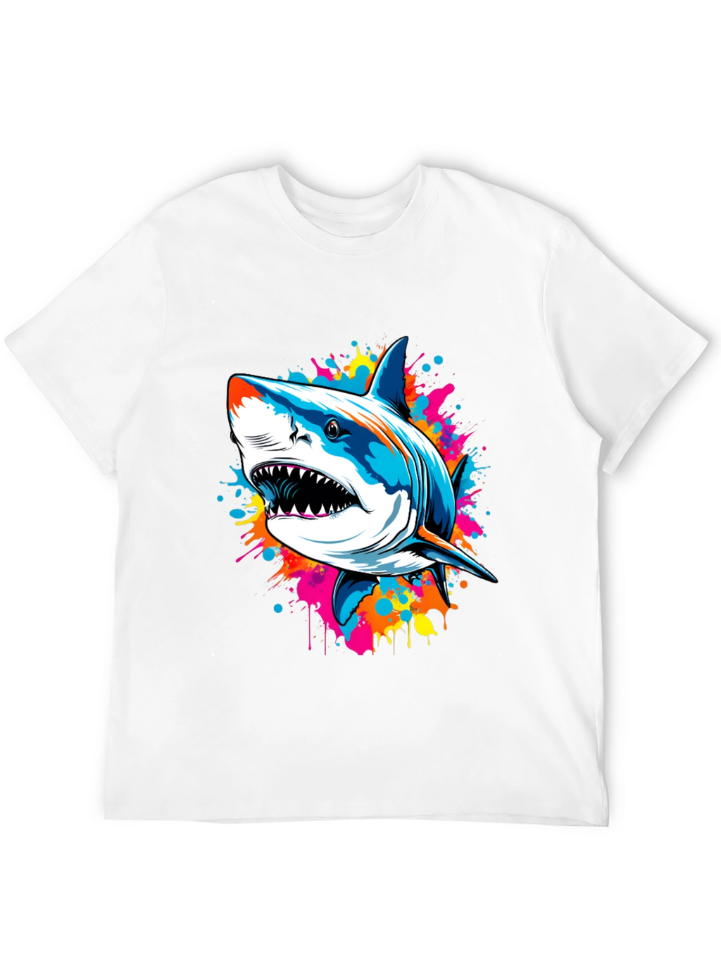 Shark Splash Graphic Tee - Bold & Unique Design