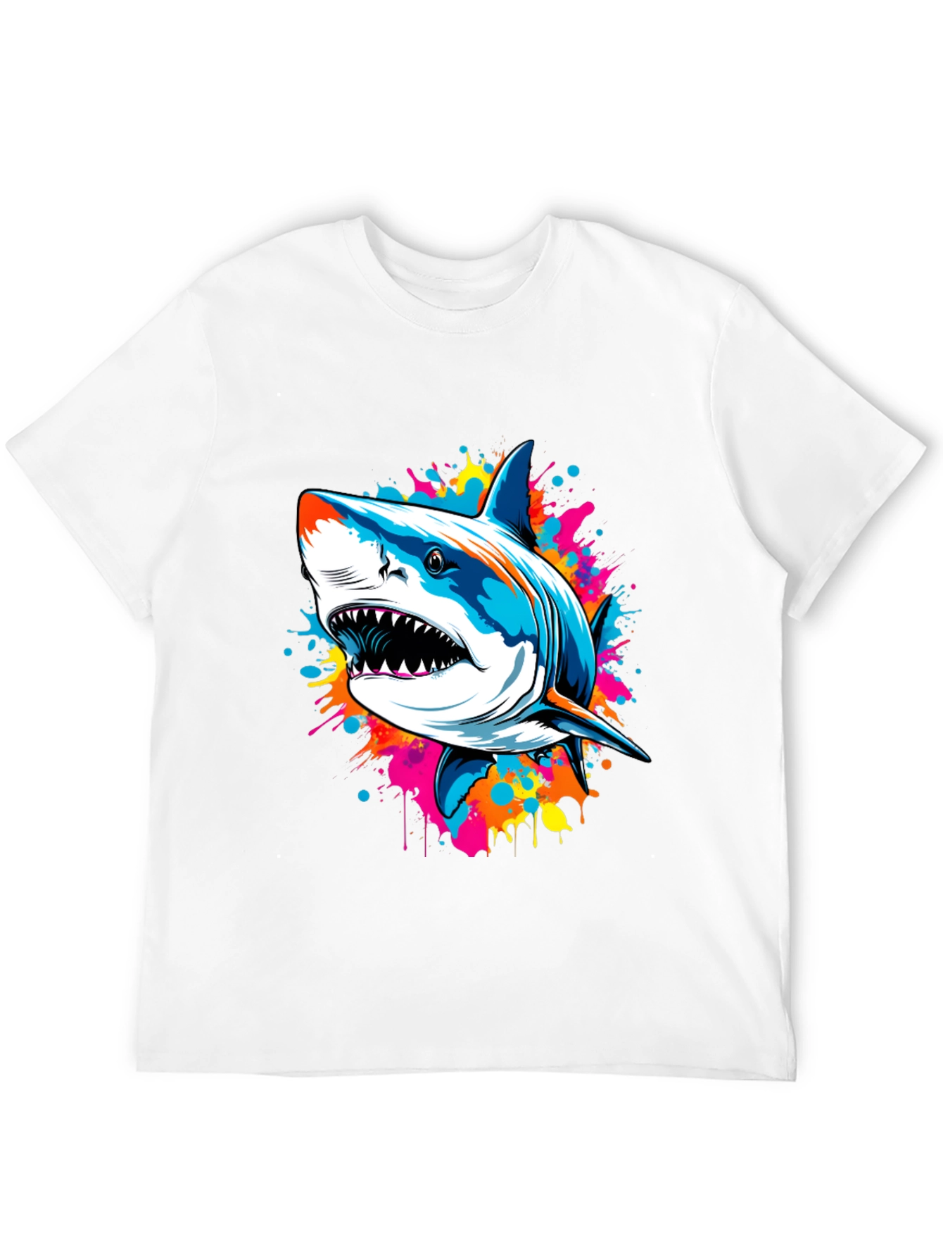 Shark Splash Graphic Tee - Bold & Unique Design