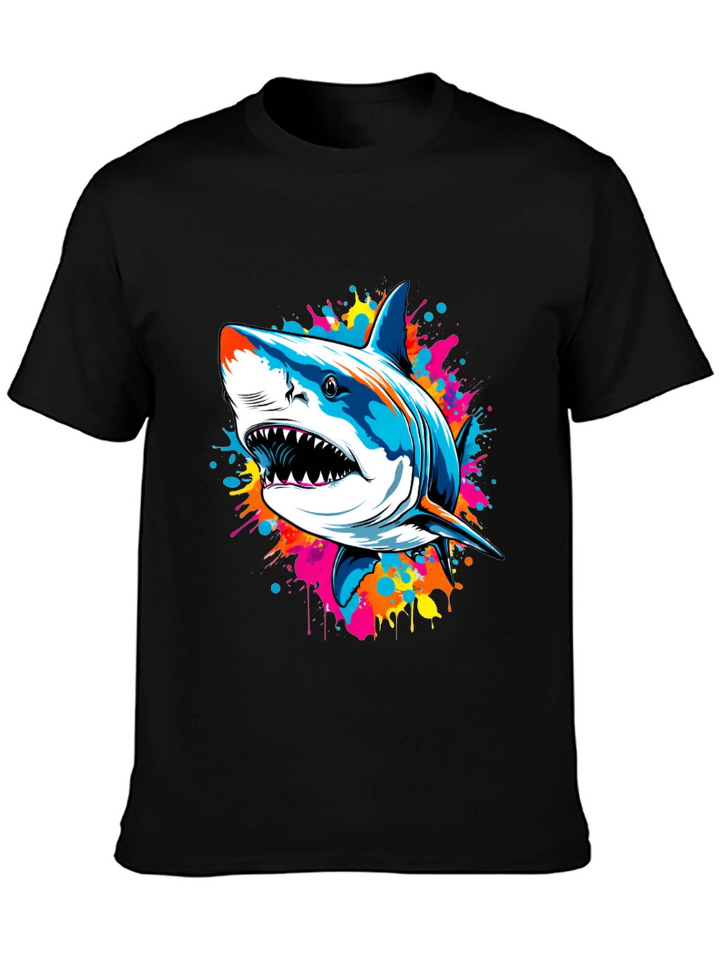 Shark Splash Graphic Tee - Bold & Unique Design