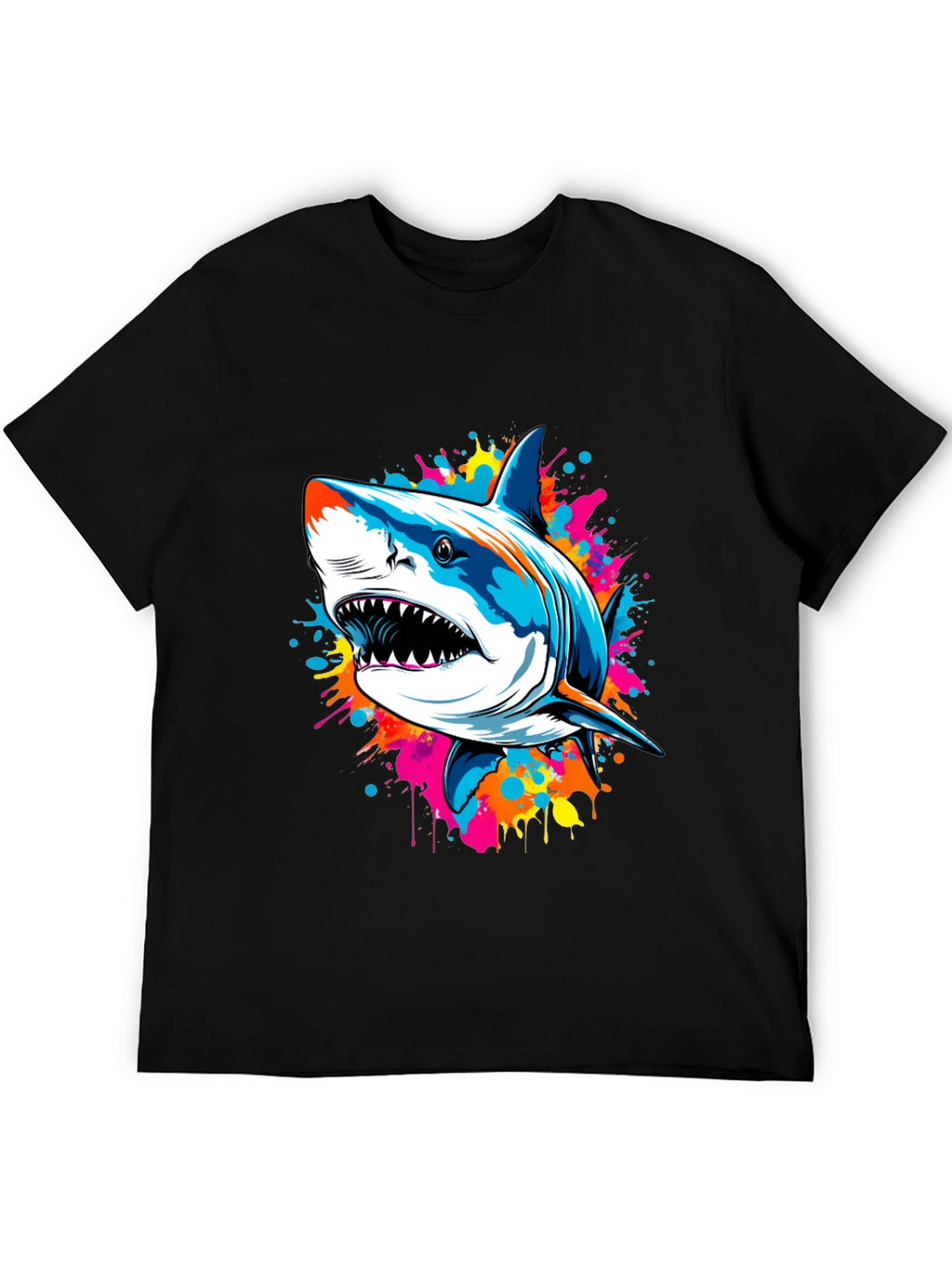Shark Splash Graphic Tee - Bold & Unique Design