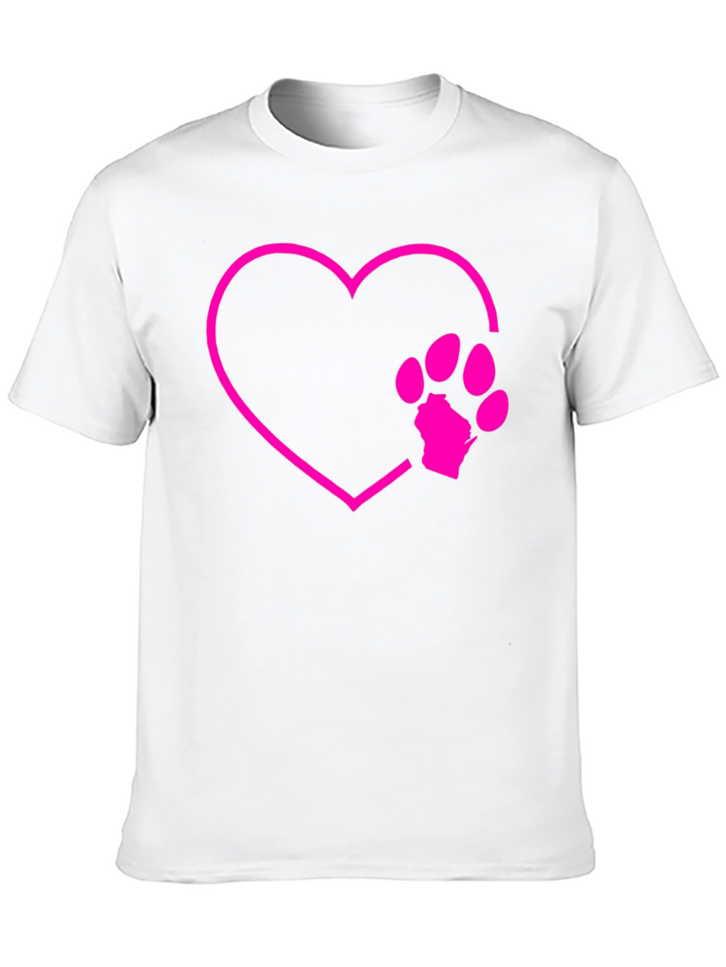 Dog Paw Heart Graphic Tee - Black Cotton