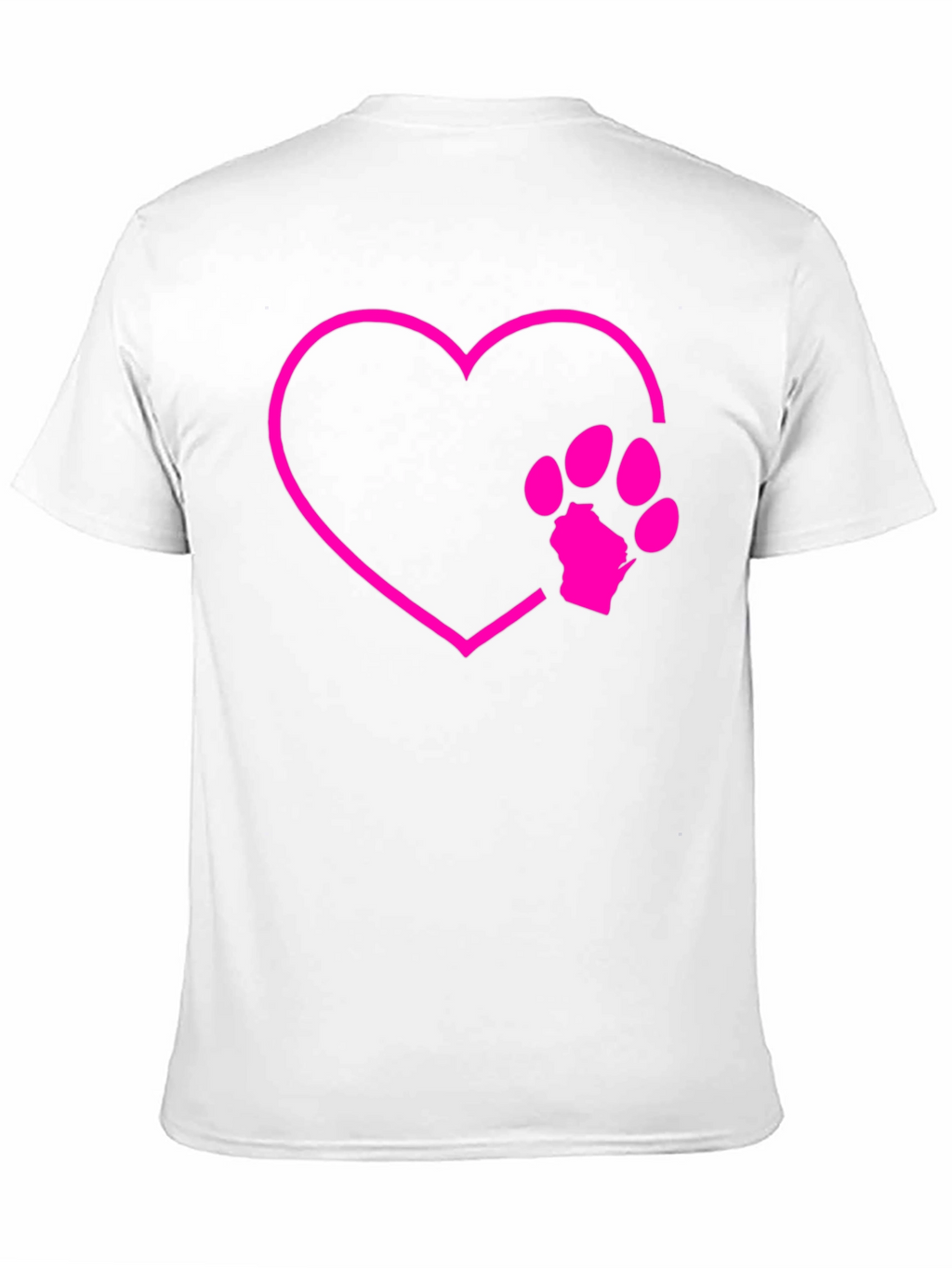 Dog Paw Heart Graphic Tee - Black Cotton