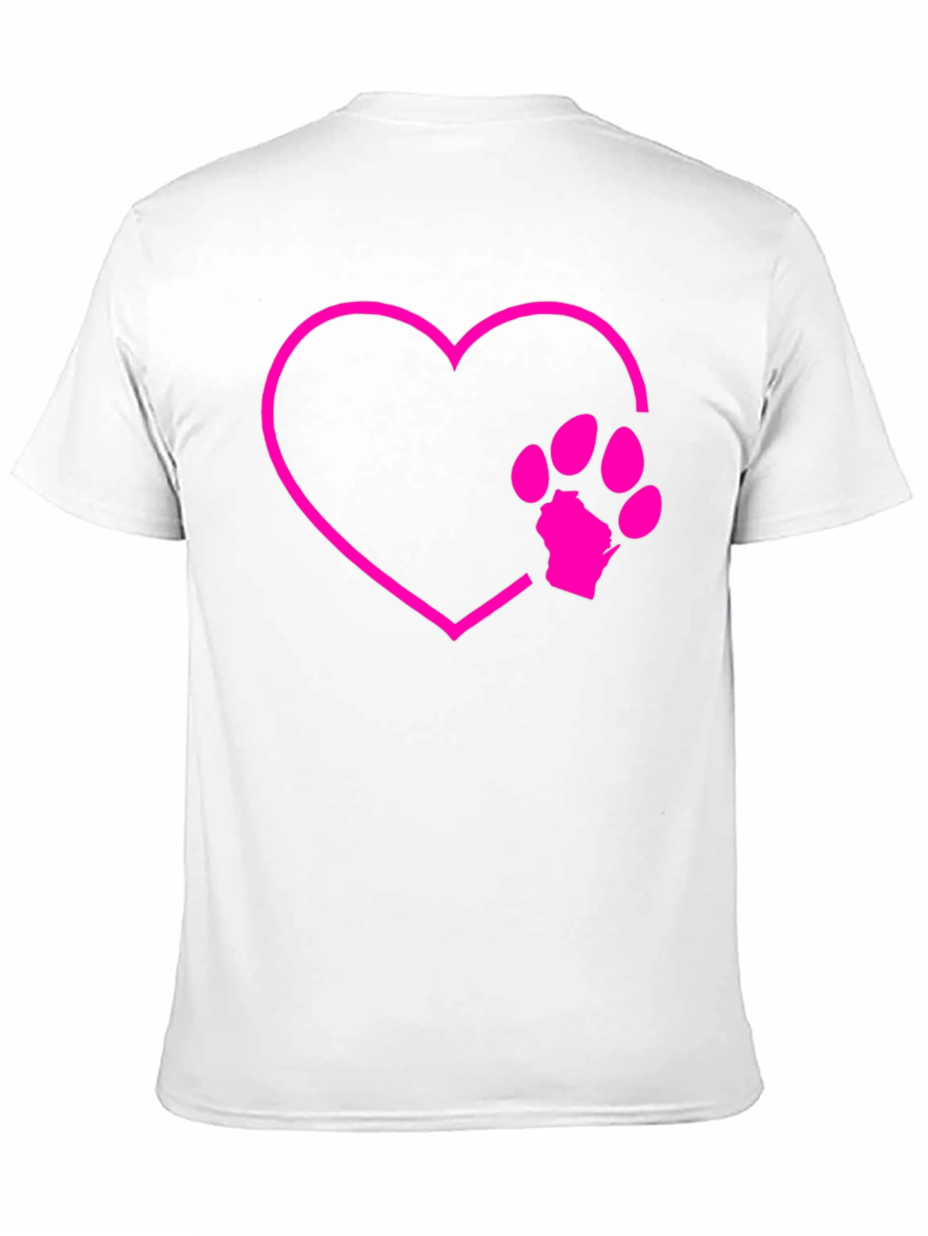 Dog Paw Heart Graphic Tee - Black Cotton