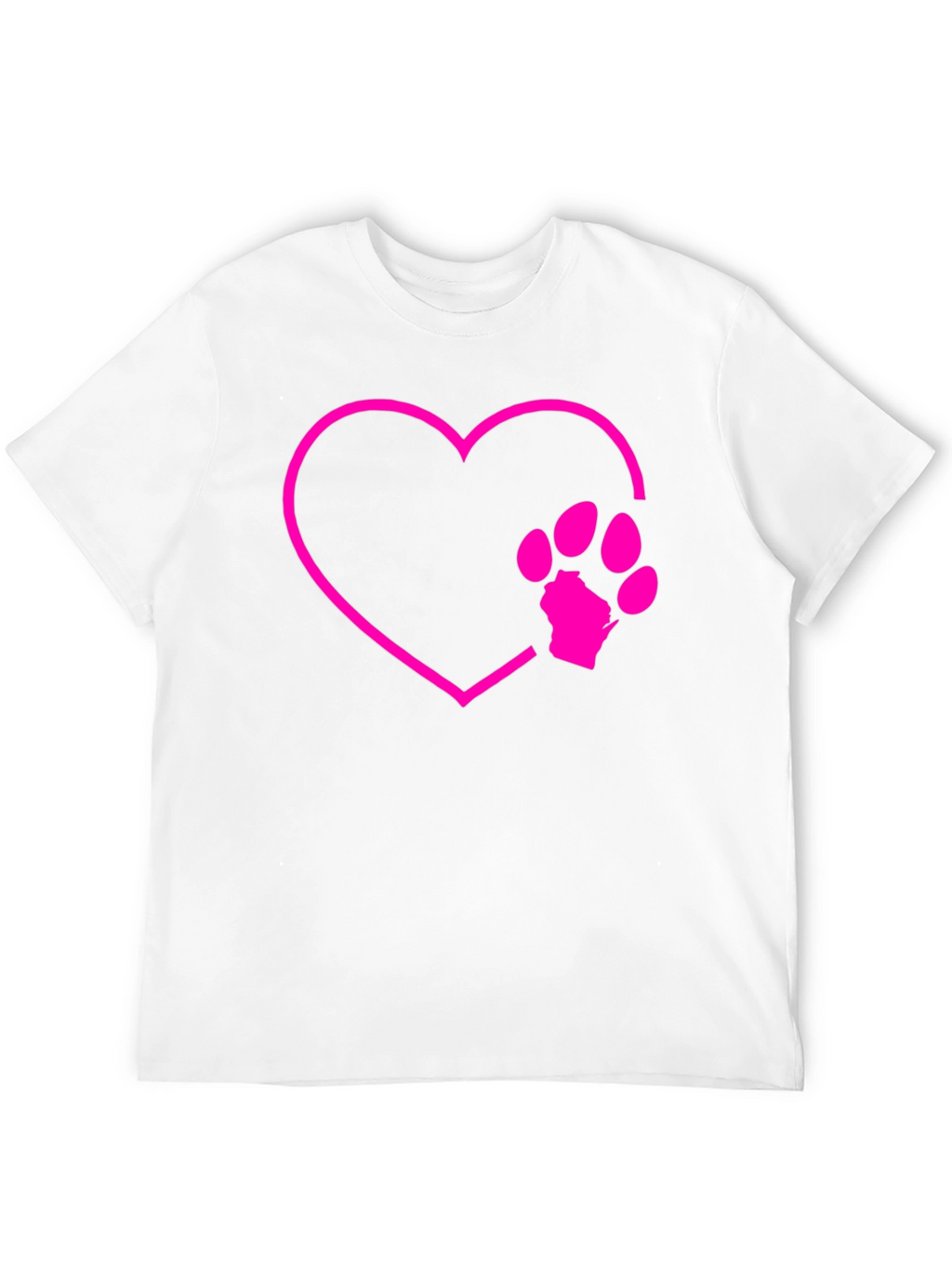 Dog Paw Heart Graphic Tee - Black Cotton